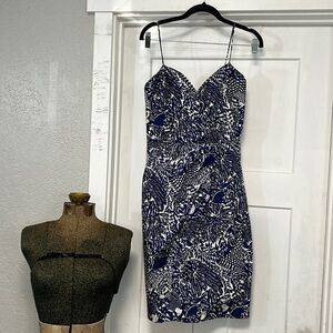 JILL STUART FLORAL BLUE & WHITE DRESS X- SMALL